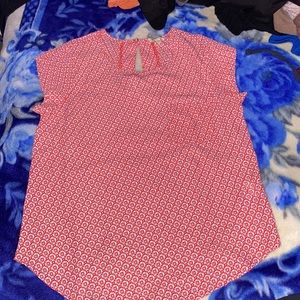 Red & White Floral Blouse! Casual & Fit Wear!